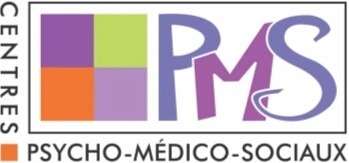 Logo du PMS à l'Athénée royal de Koekelberg.